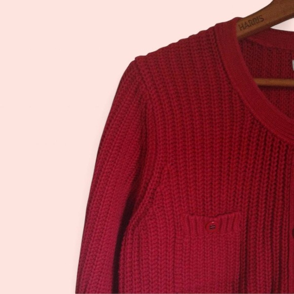 Old Navy Red Green Buttons Christmas Cardigan - Picture 3 of 5